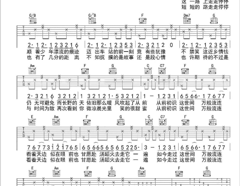《台北的天空》吉他谱_王芷蕾