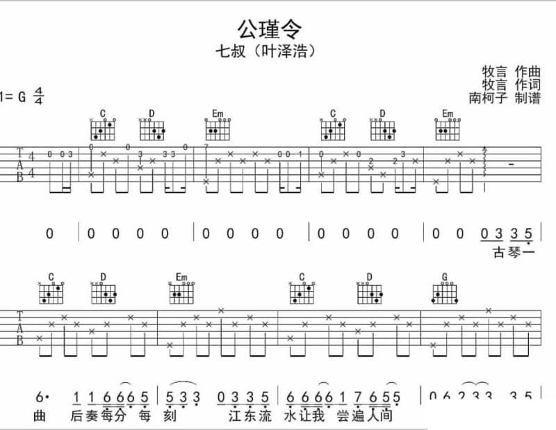 《01 三疯》吉他谱_布衣乐队