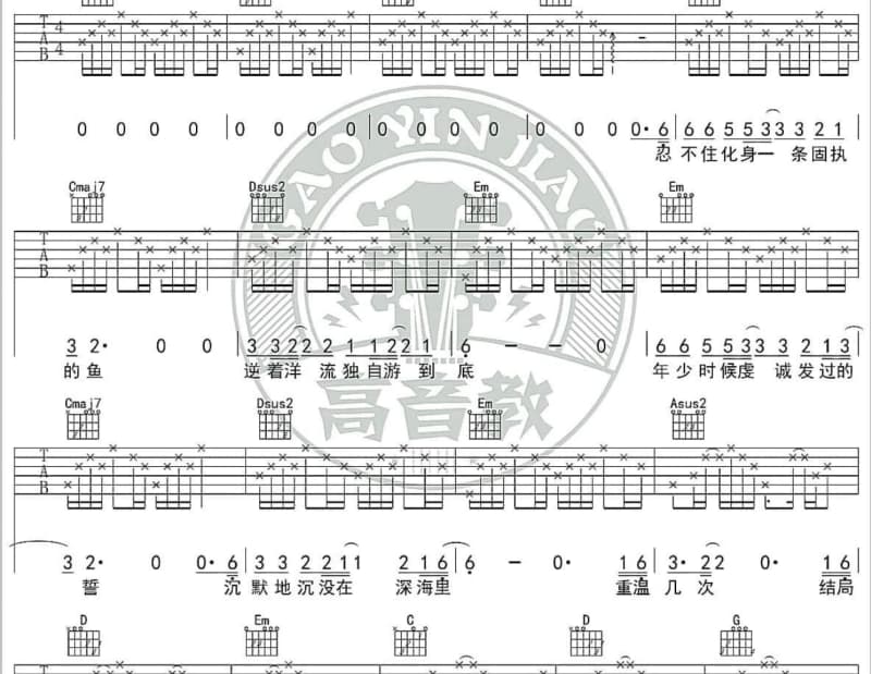 《小鱼》吉他谱_魏如萱