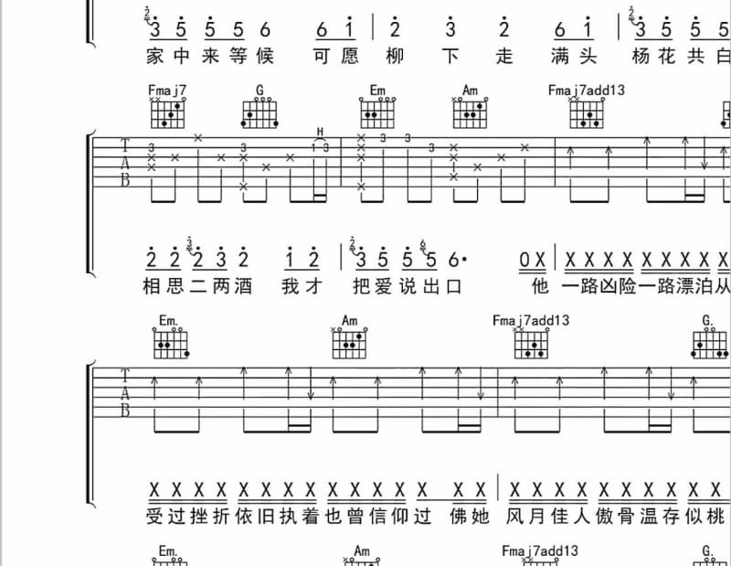 《亲爱的》吉他谱_魏如昀