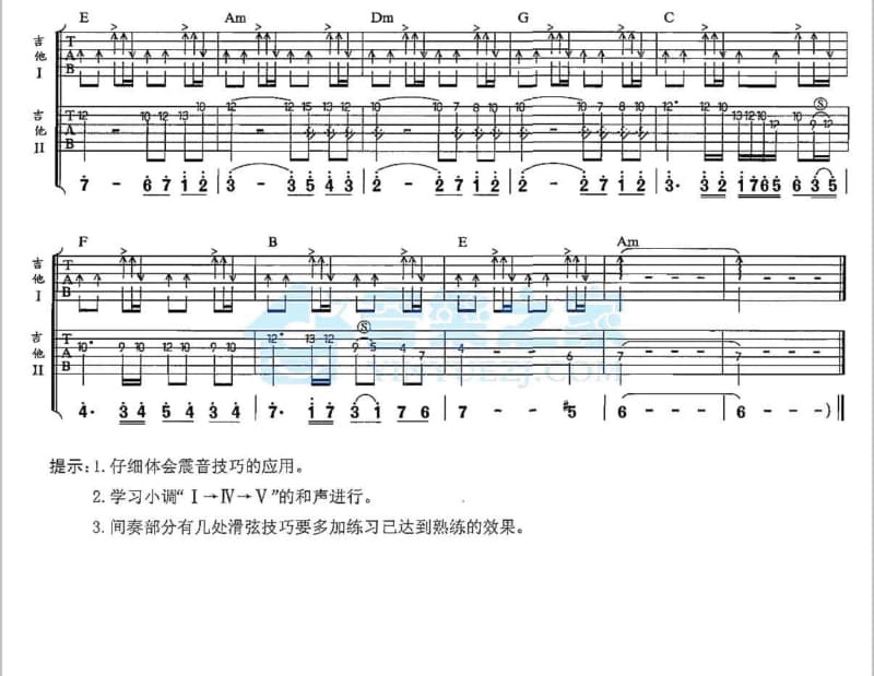 《狂 loop 的新歌》吉他谱_温拿乐队