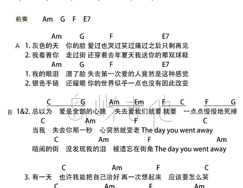 《对不起,我爱你》吉他谱_蔡淳佳