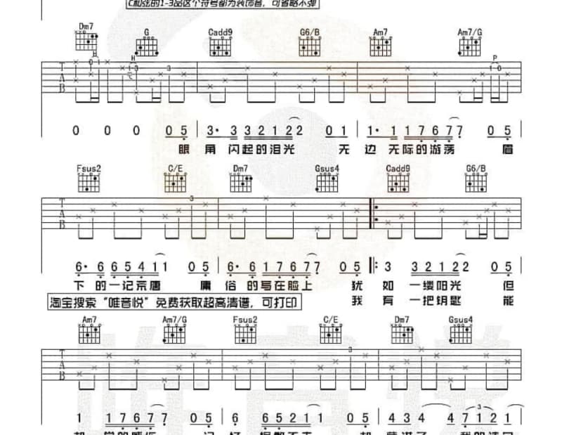 《忽然分手》吉他谱_吴浩康