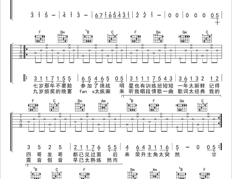 《如果》吉他谱_吴建豪