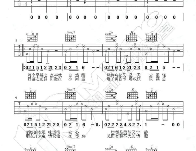 《我愿意》吉他谱_吴建豪
