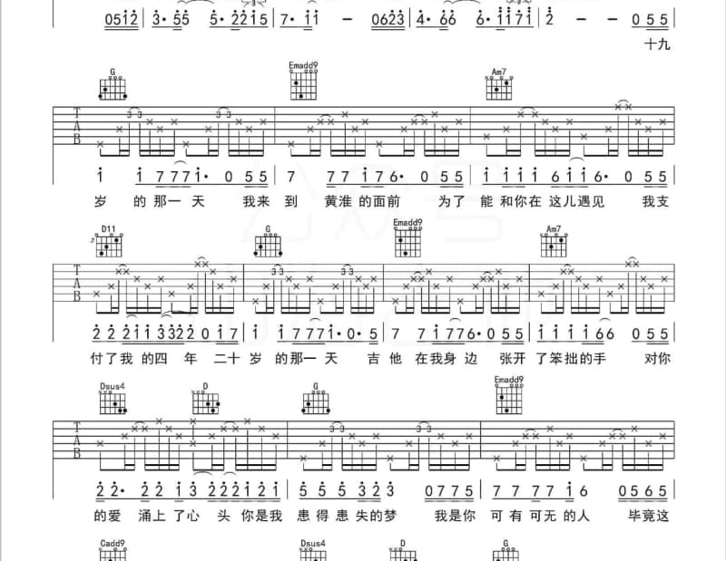 《咖啡没味道》吉他谱_蔡惠羽