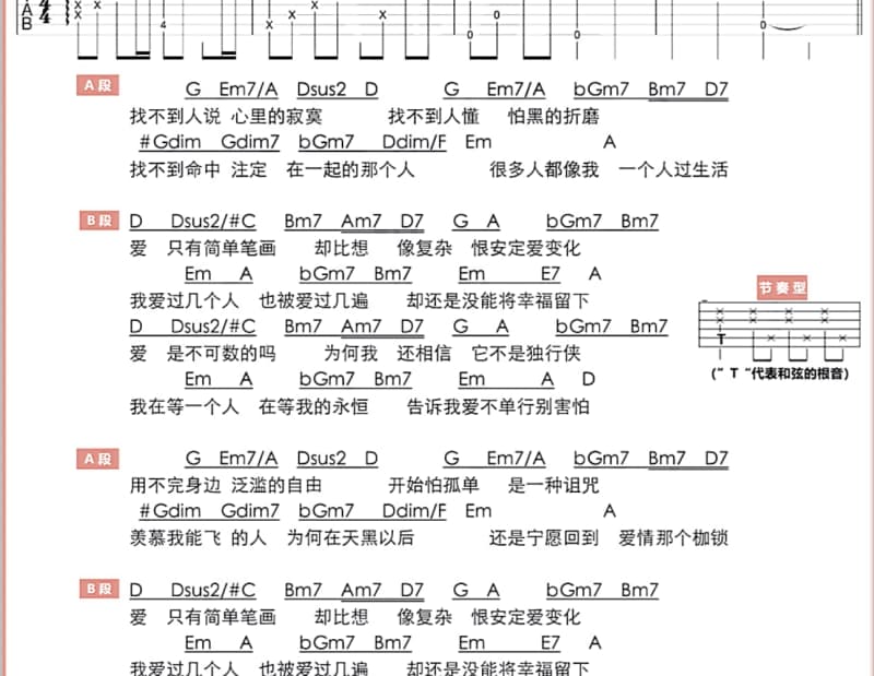 《爱你的我今天长这样》吉他谱_吴奇隆
