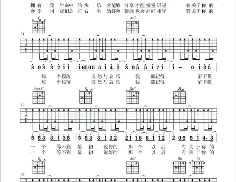 《背影》吉他谱_吴倩莲