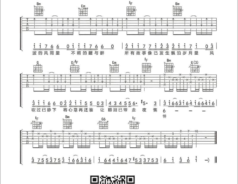 《体温》吉他谱_吴倩莲