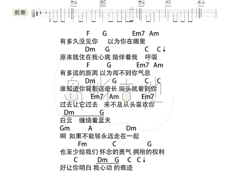 《漂浪》吉他谱_伍佰