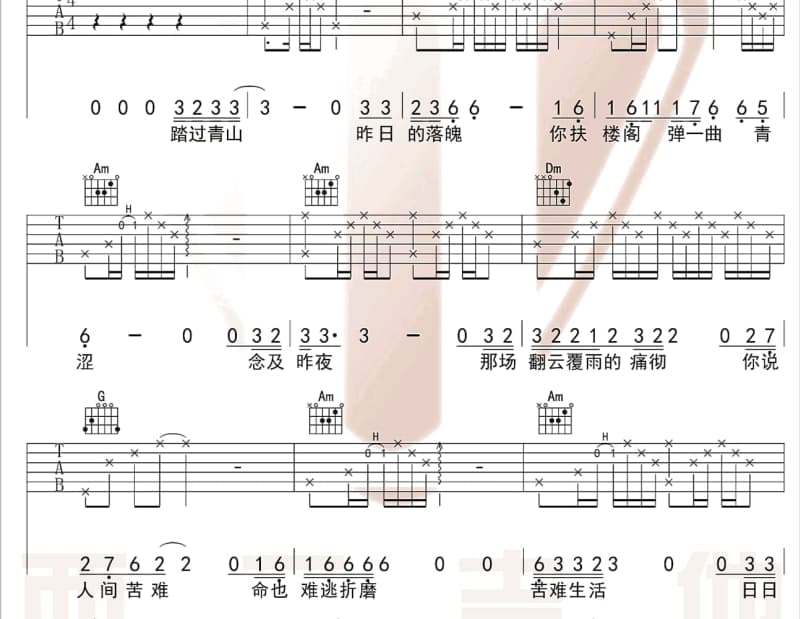 《海螺沟之恋》吉他谱_香巴拉组合