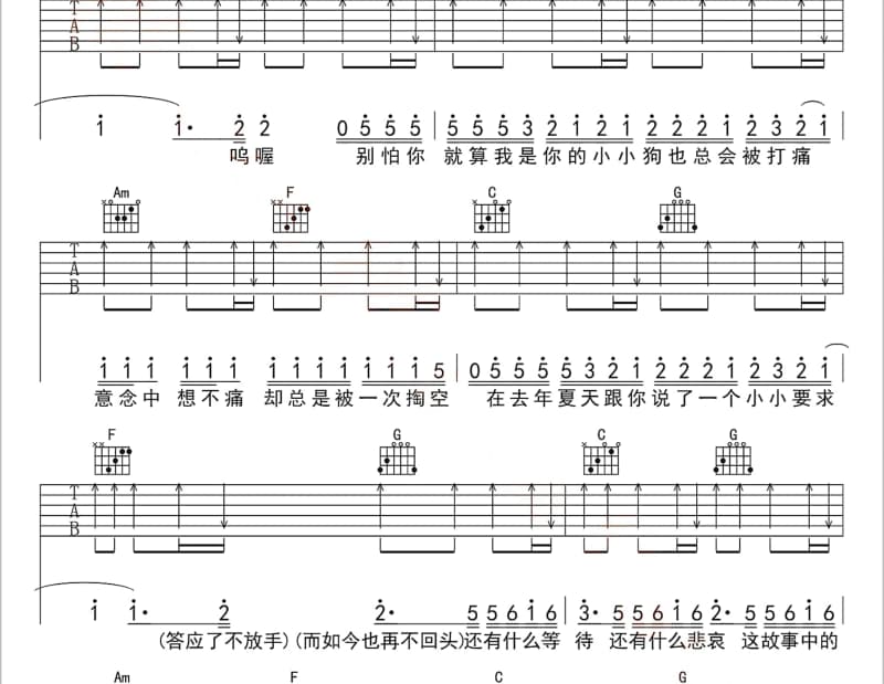 《永远拢同款》吉他谱_向蕙玲