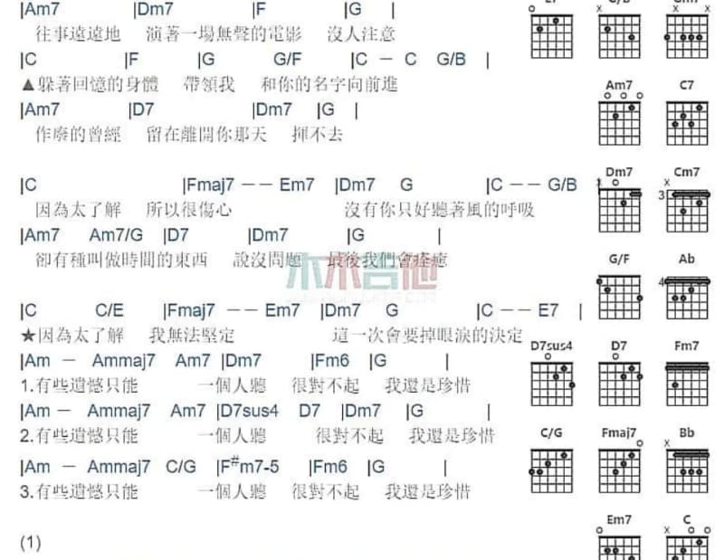 《李白》吉他谱_萧敬腾