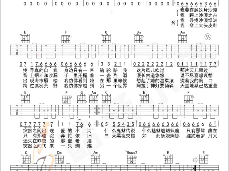 《一路向前》吉他谱_李萧杰