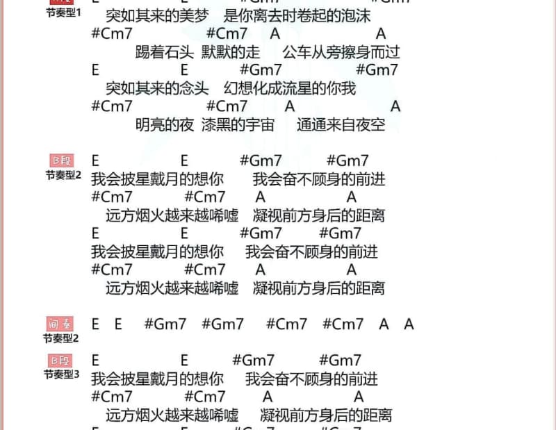 《因为你》吉他谱_萧亚轩