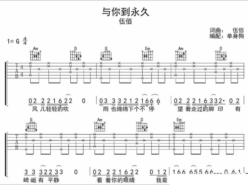 《一百万个可能》吉他谱_虎二