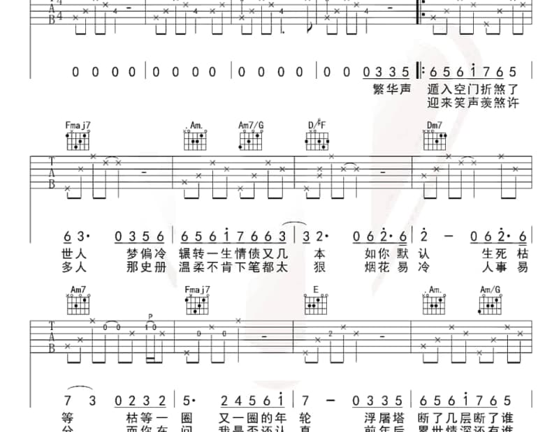 《天若灵犀》吉他谱_小曲儿/银临