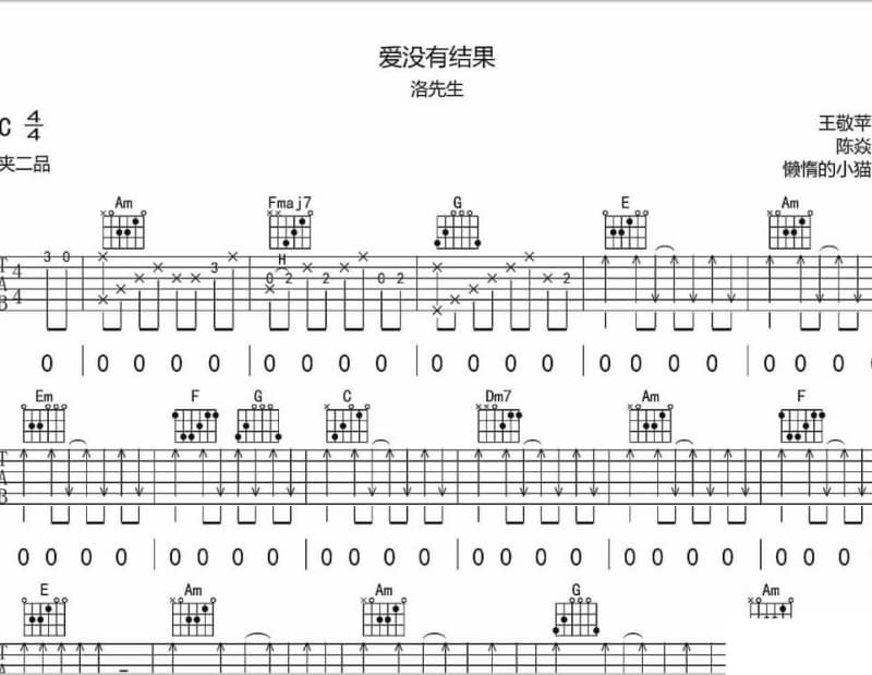《后遗》吉他谱_谢霆锋