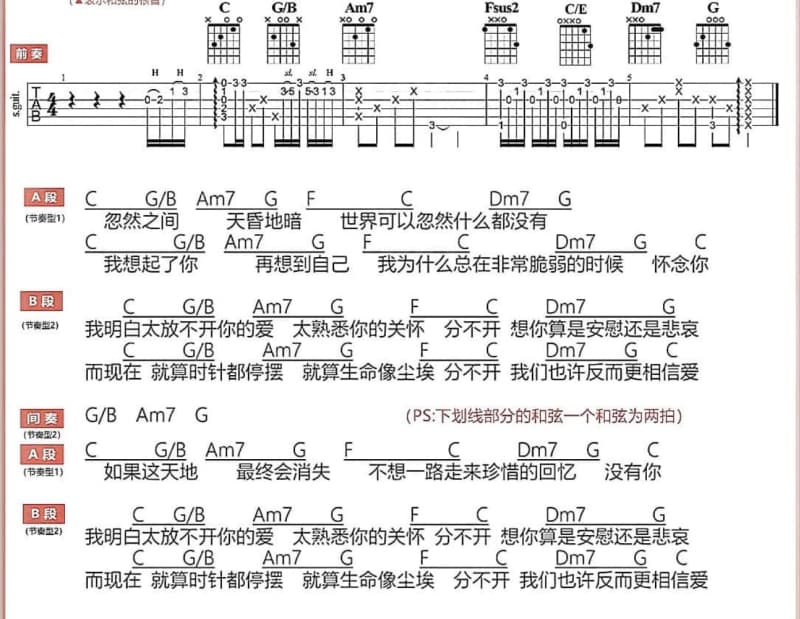 《黄》吉他谱_谢霆锋