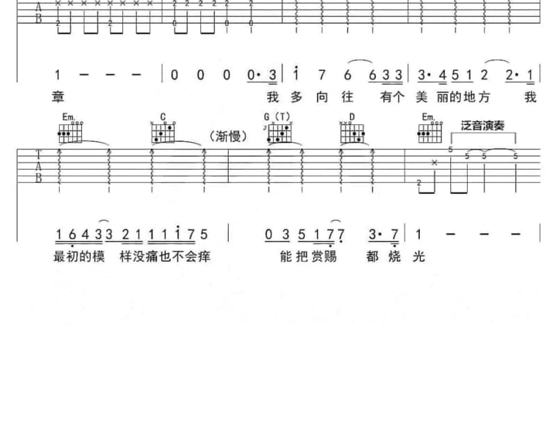 《旧情绵绵》吉他谱_蔡琴