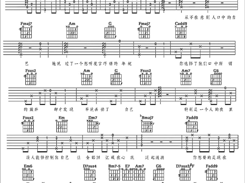 《归零》吉他谱_李鑫一