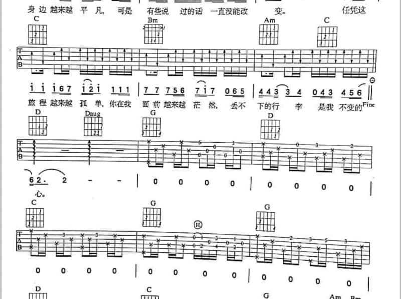 《去绽放》吉他谱_李鑫一
