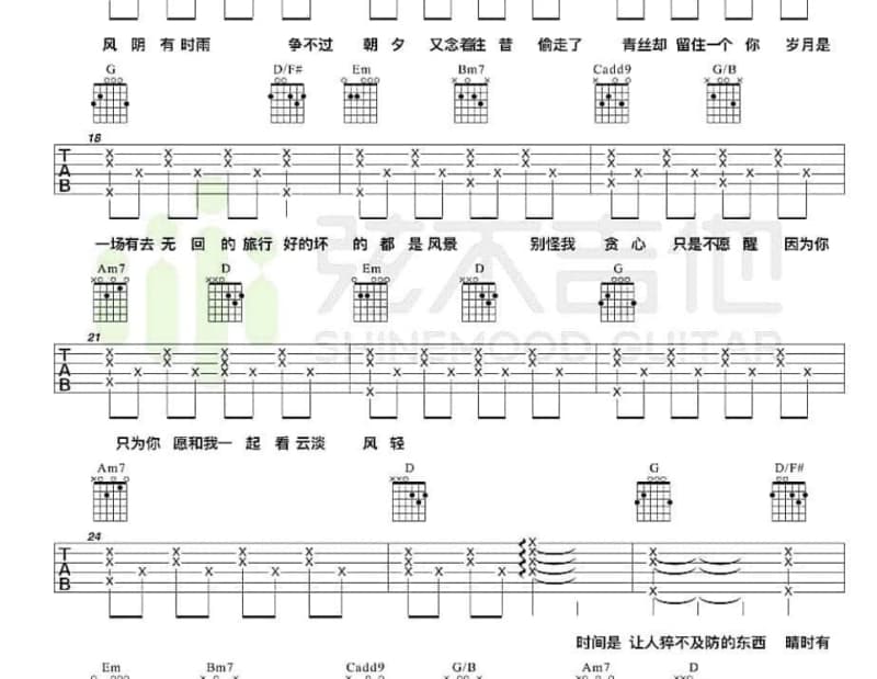 《挥手》吉他谱_兄弟联