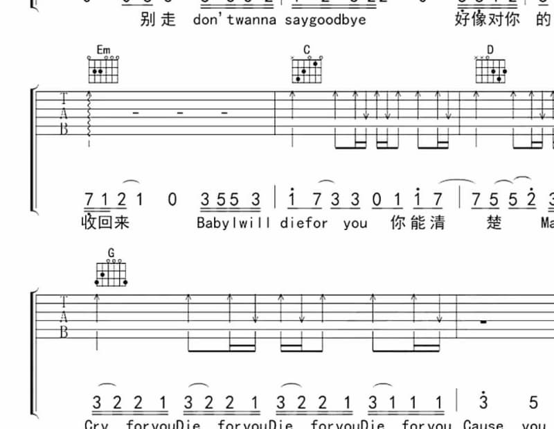 《诚实》吉他谱_许慧欣