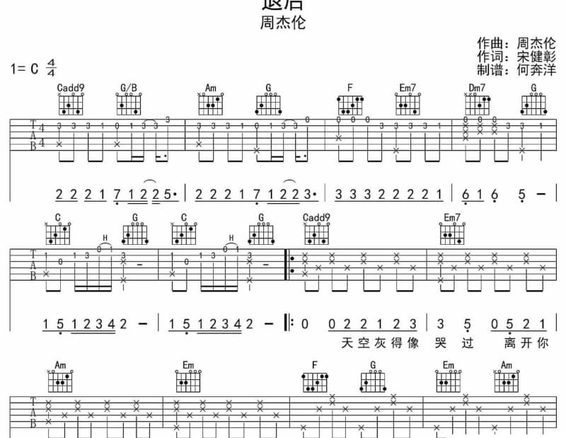 《芬芳》吉他谱_许景淳