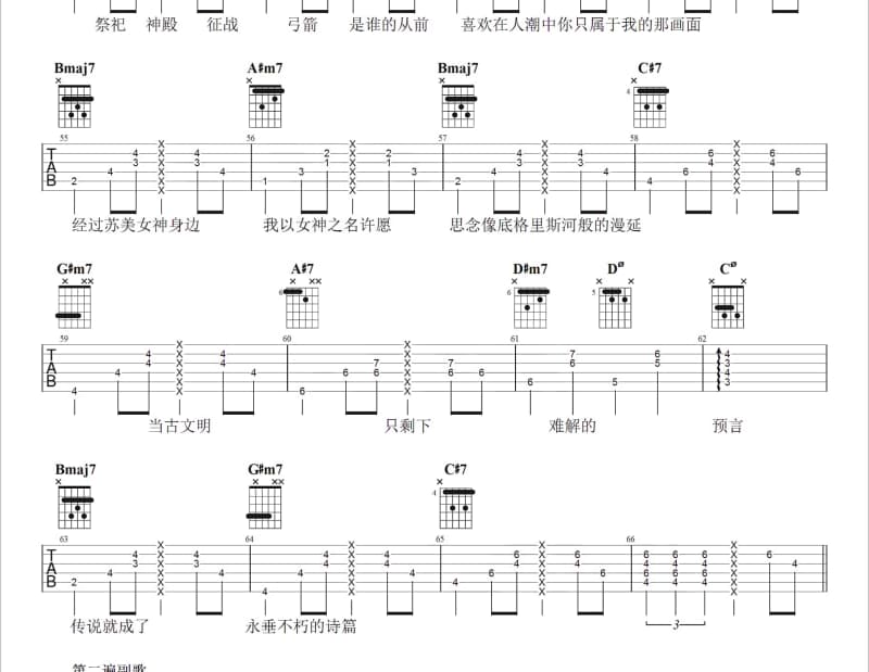 《今夜又搁为你碎》吉他谱_蔡秋凤