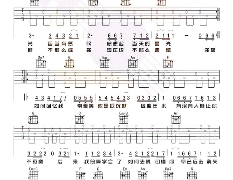《请妮不要走》吉他谱_杨峰