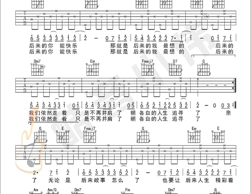 《快乐的歌》吉他谱_杨培安