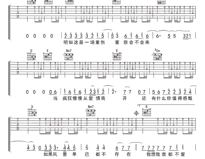 《雨水我问你》吉他谱_蔡秋凤