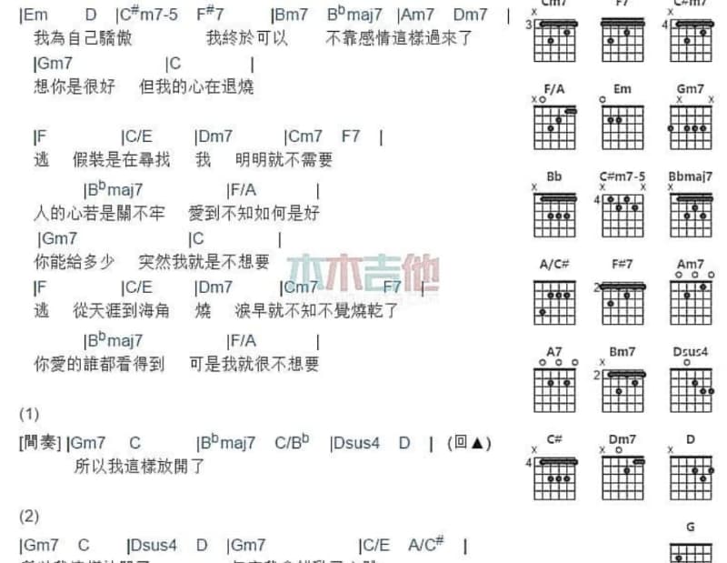 《美味情缘》吉他谱_杨千嬅