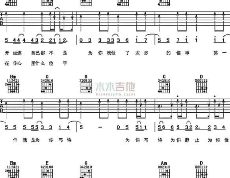 《明日之歌》吉他谱_杨千嬅