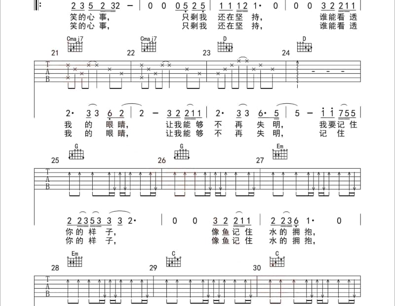 《夏日恋人》吉他谱_杨千嬅