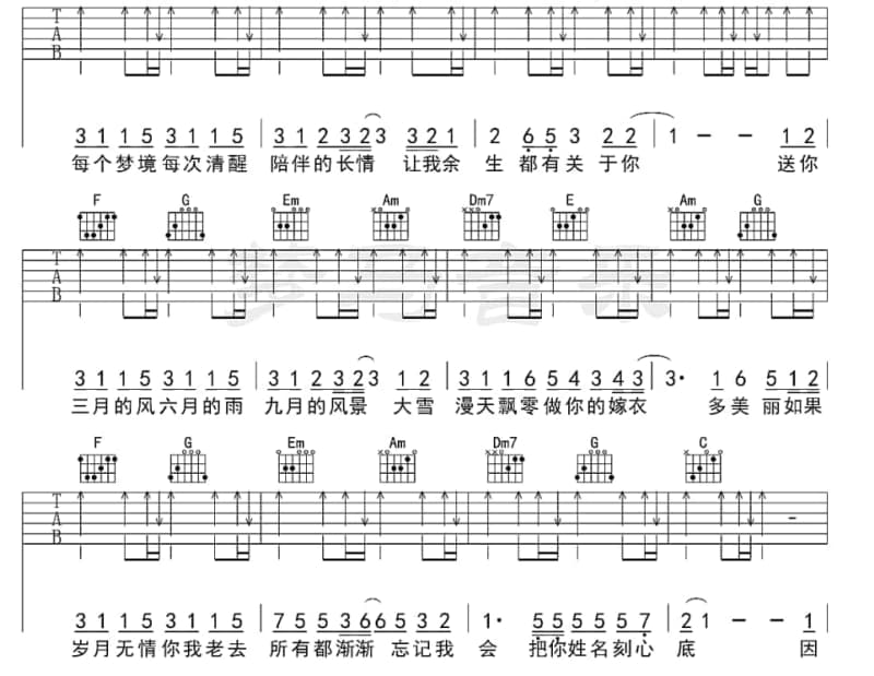 《叶鲜生》吉他谱_杨宗野/张晨琪/张子芯
