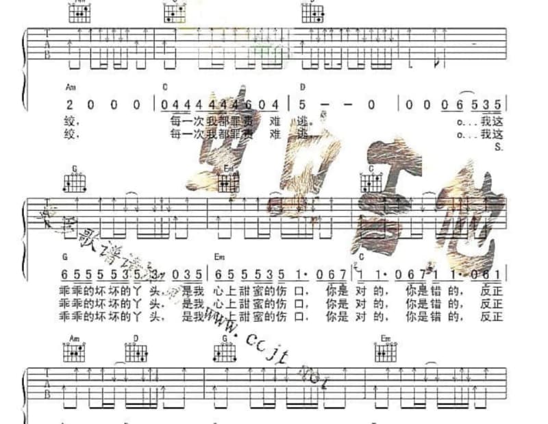 《红睡莲》吉他谱_姚苏蓉