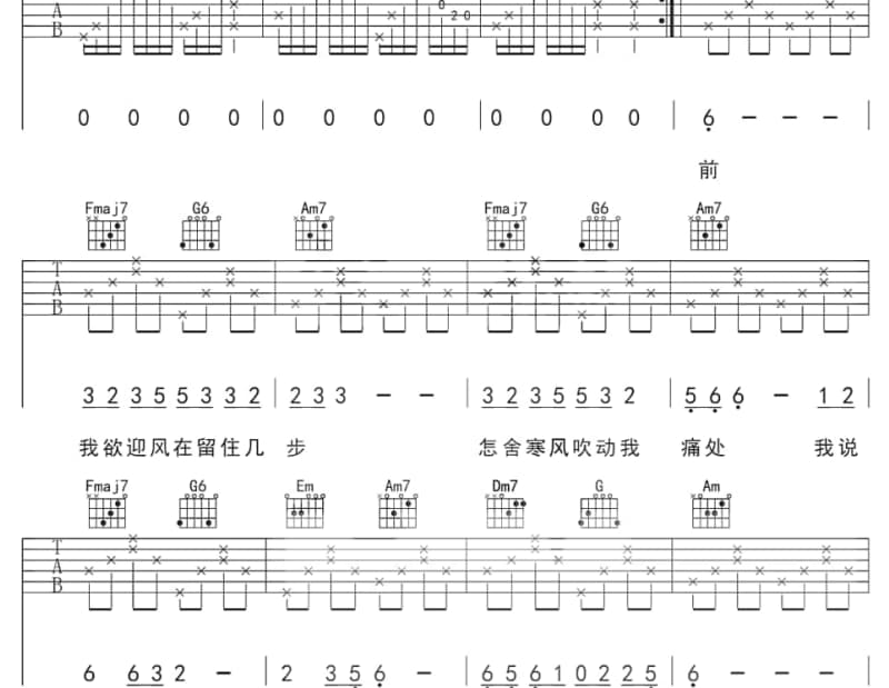 《我不要你离开》吉他谱_耀乐团