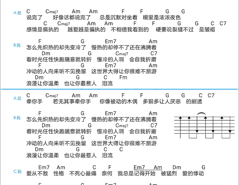 《一个信念》吉他谱_叶振棠