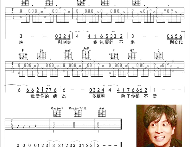 《MEIGUANXIDEYO》吉他谱_椅子乐团 The Chairs