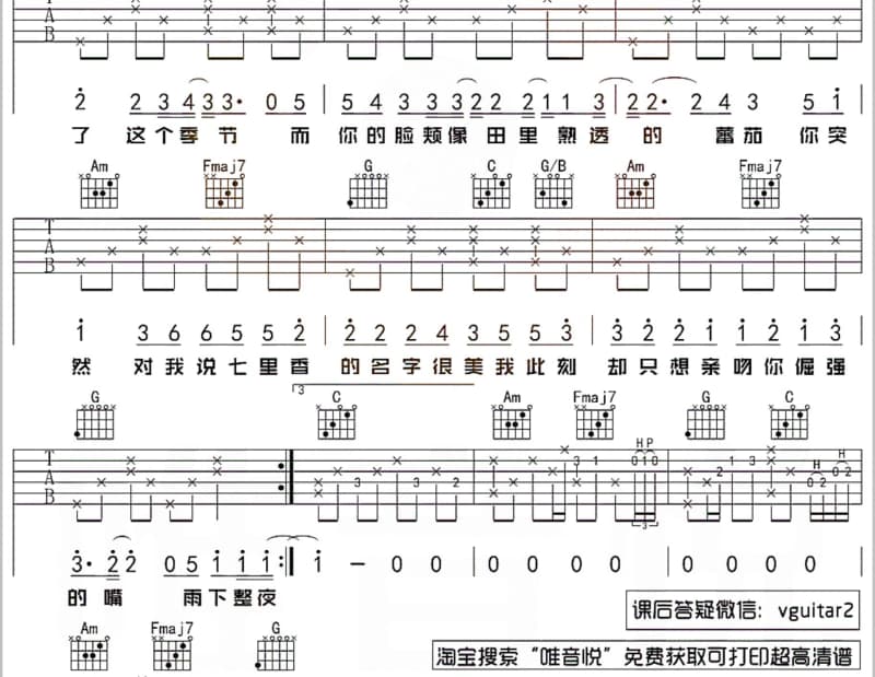 《月光河》吉他谱_蔡小虎