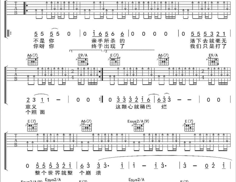 《残缺的画面》吉他谱_颖宝儿/宋马超