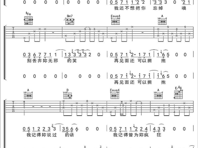 《自由的天》吉他谱_李元