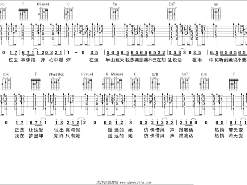 《传说》吉他谱_李袁杰