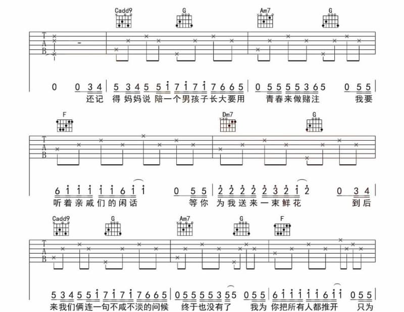 《明天去爱谁》吉他谱_庾澄庆