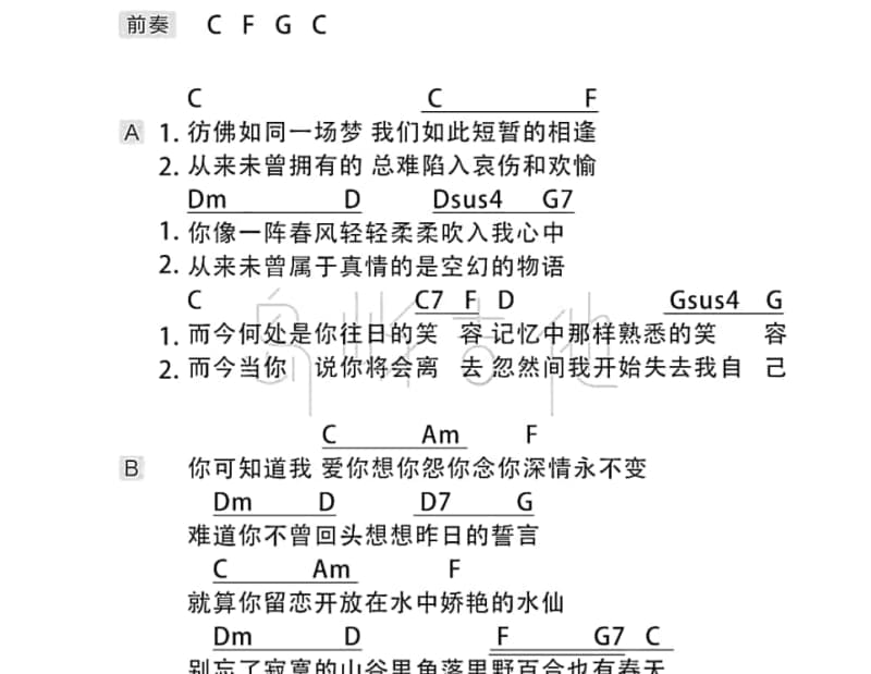 《红尘情爱一场梦》吉他谱_袁小迪