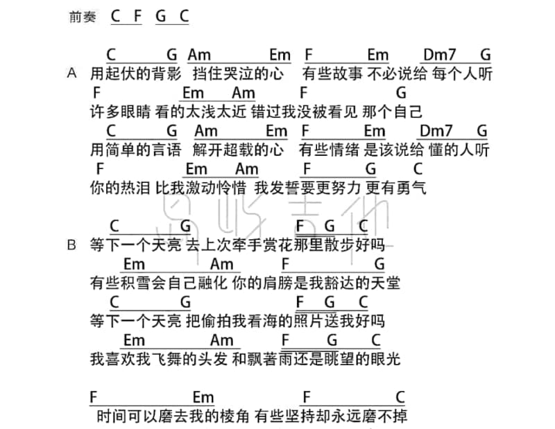 《只恨你一人》吉他谱_袁小迪