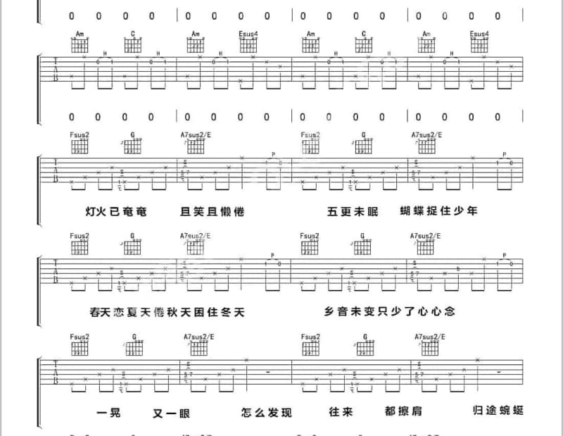 《何日再相见》吉他谱_张德兰