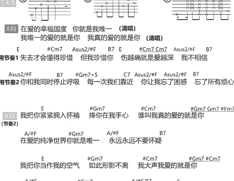 《全身都是爱》吉他谱_张国荣